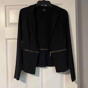 Black Blazer Jacket with Gold Zipper